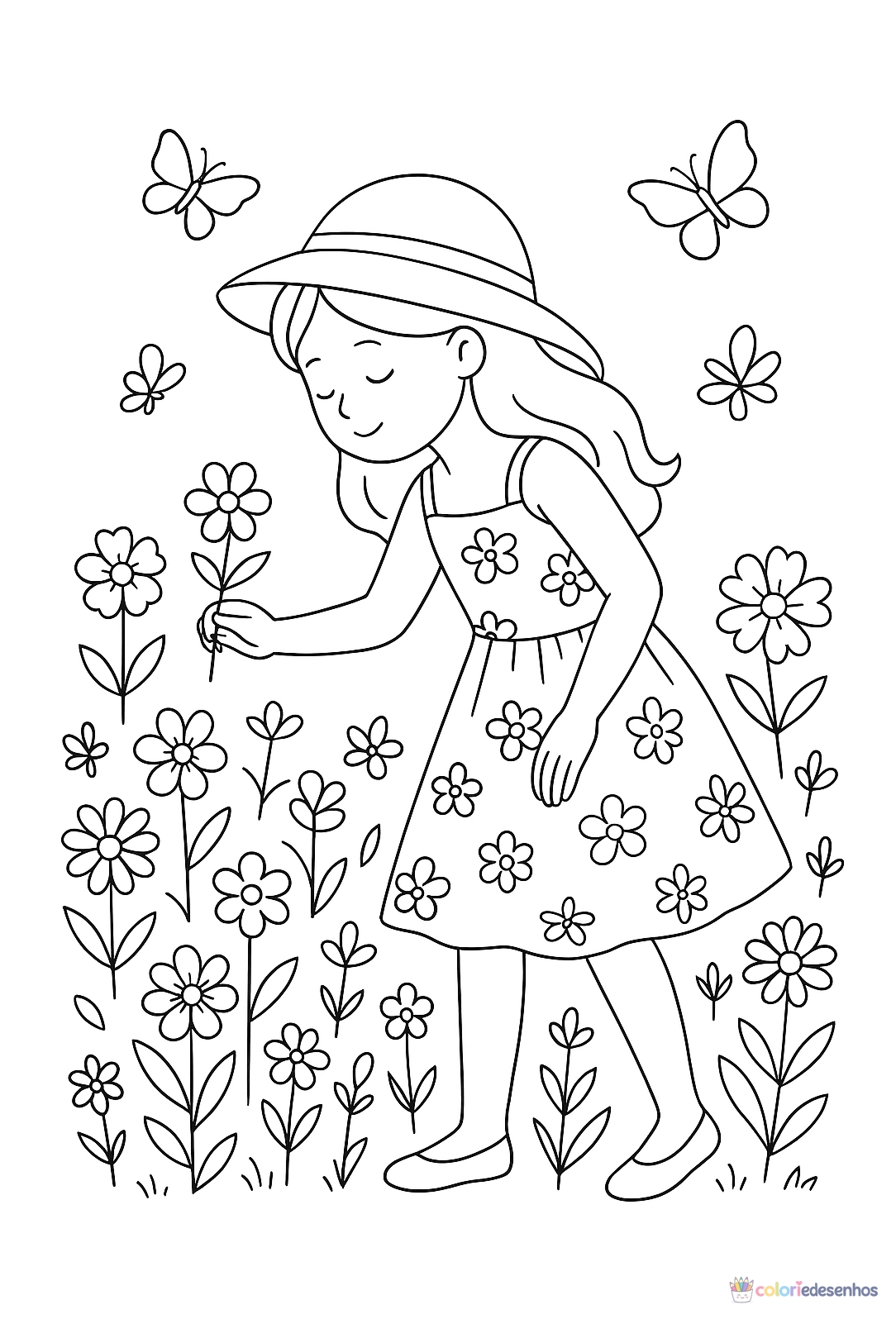 Menina para colorir