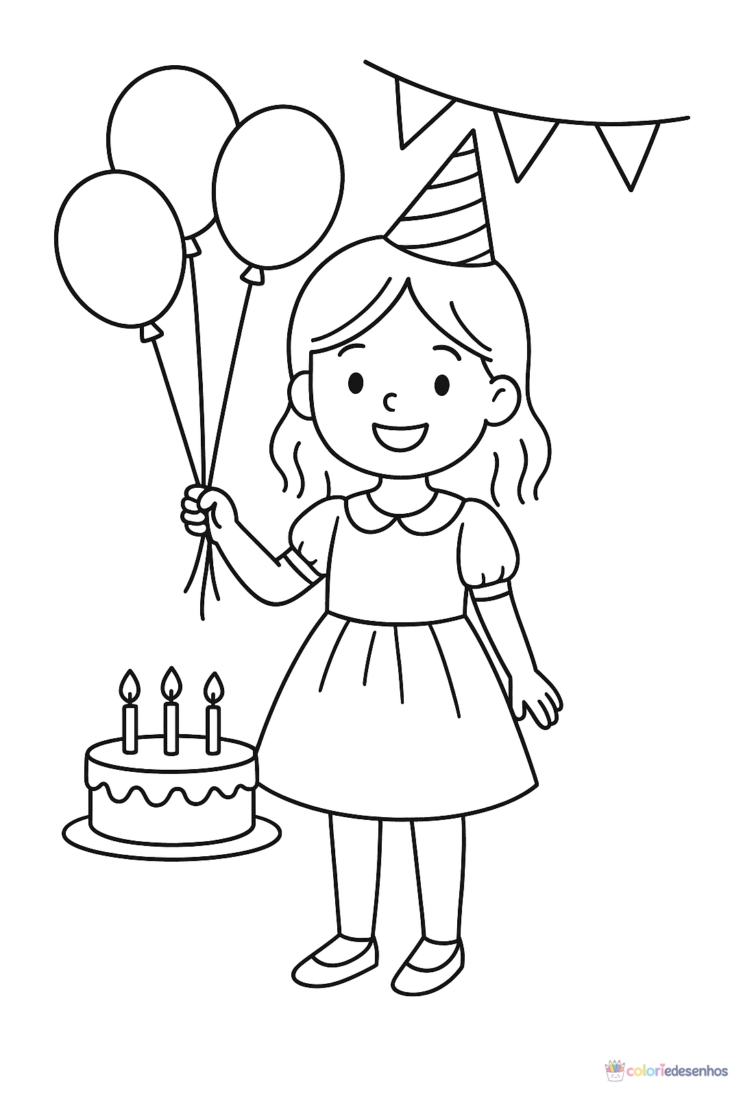 Menina para colorir