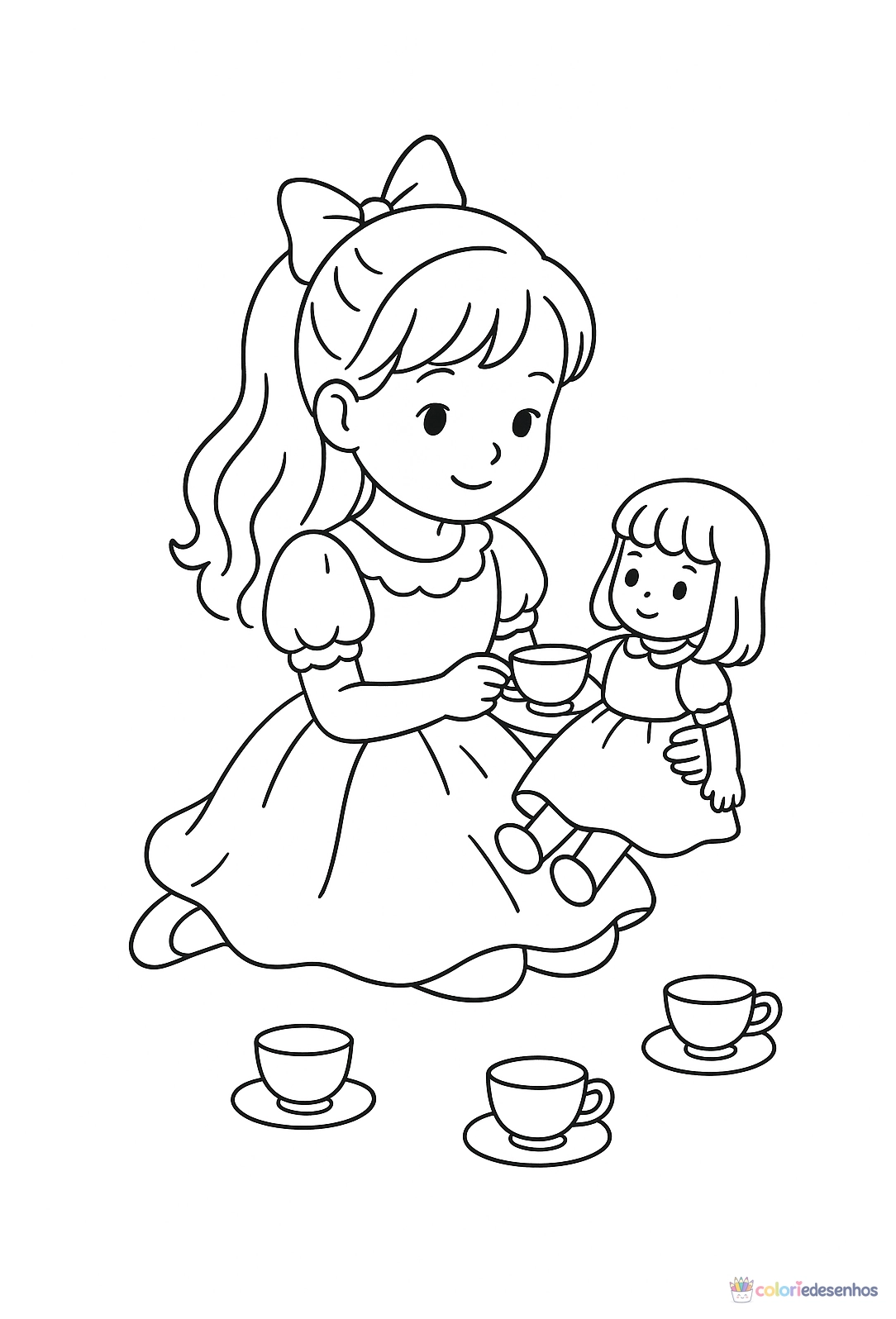 Menina para colorir