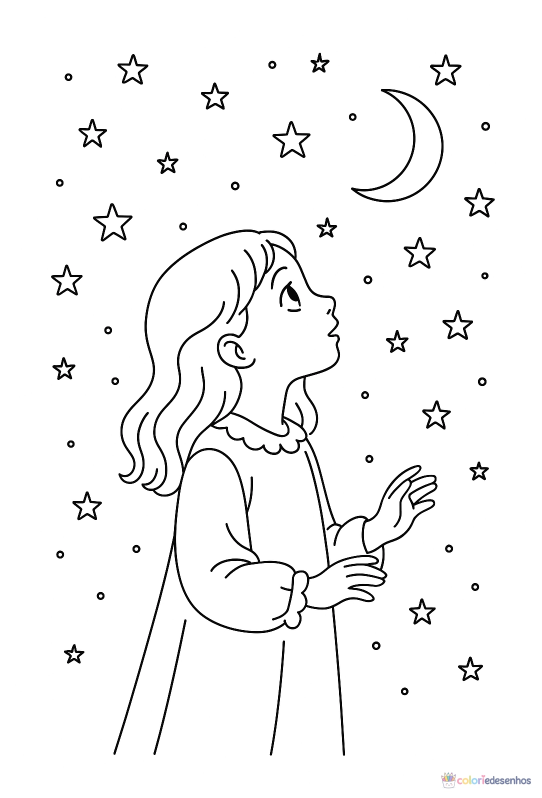 Menina para colorir