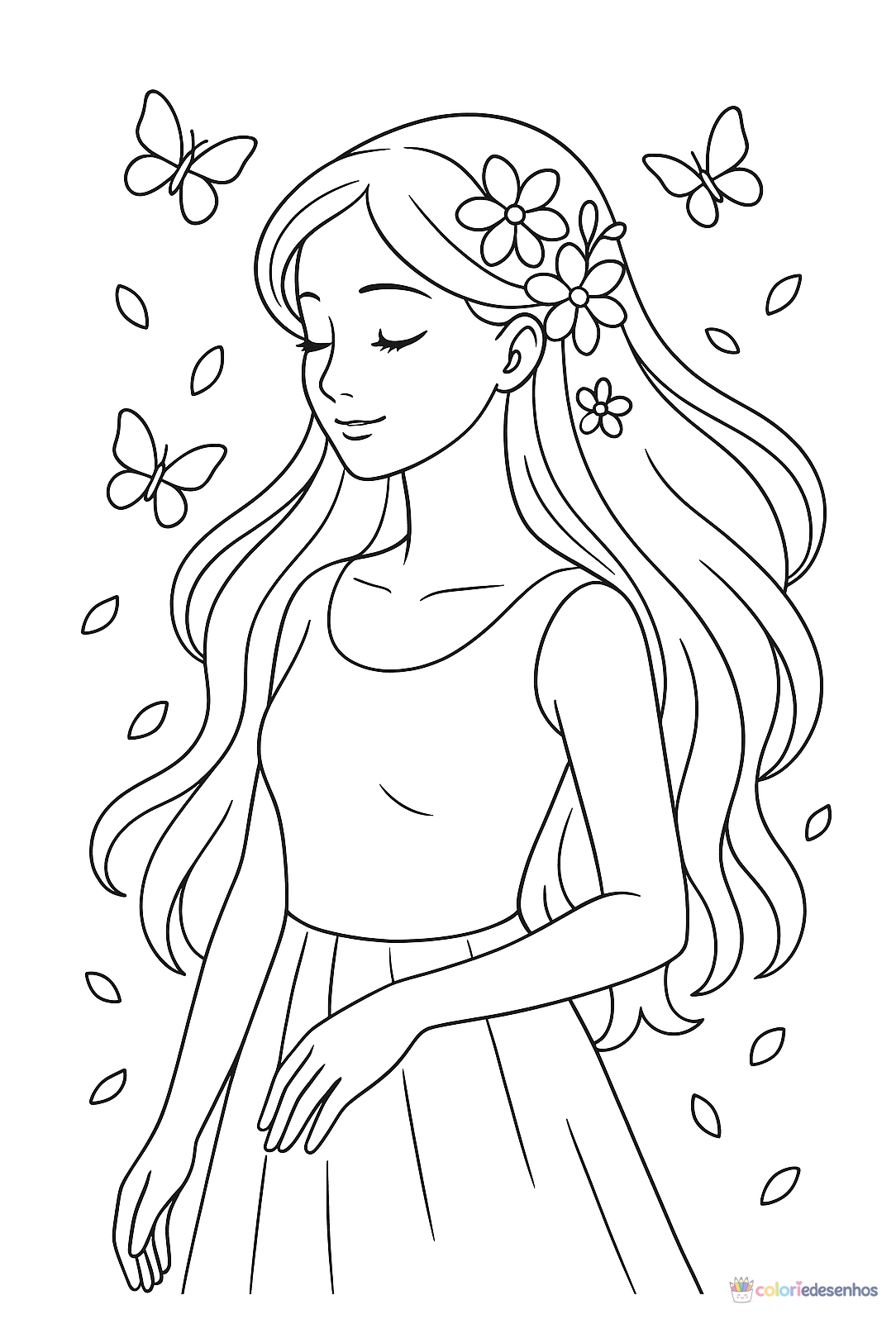 Menina para colorir