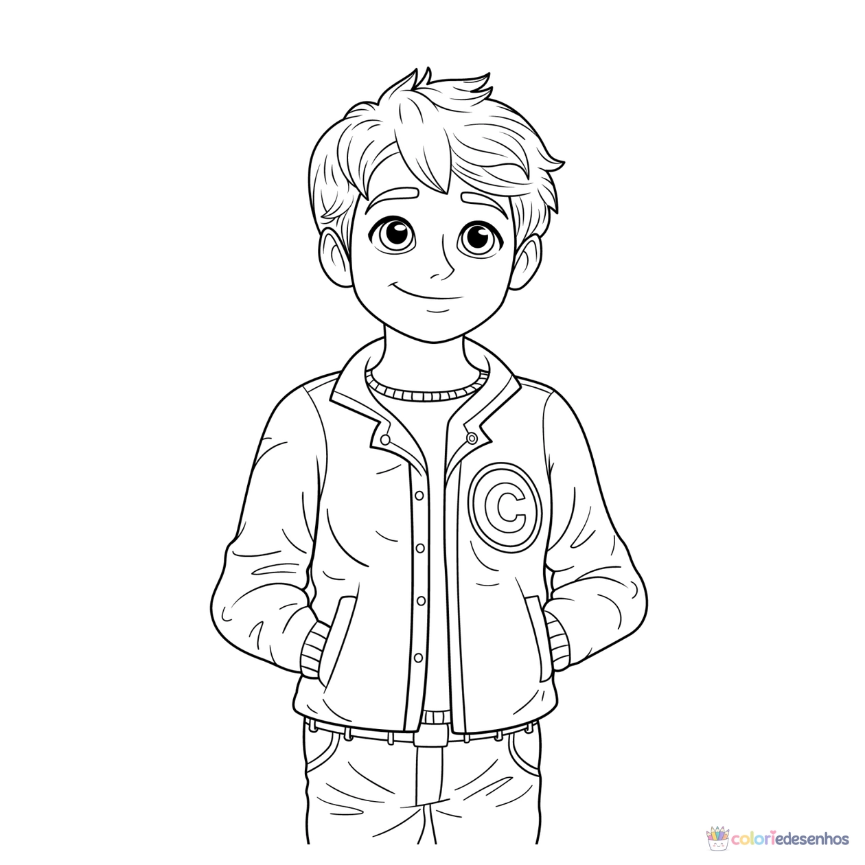 Meninos para colorir
