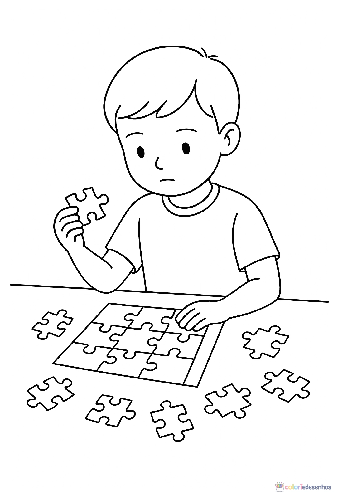 Menino para colorir
