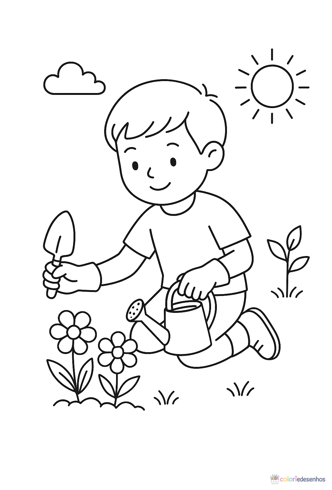 Menino para colorir