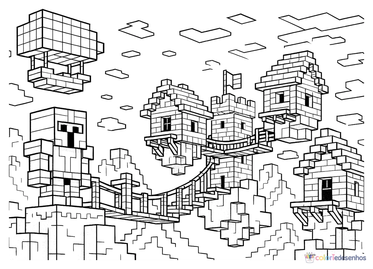 Minecraft para imprimir e colorir para colorir
