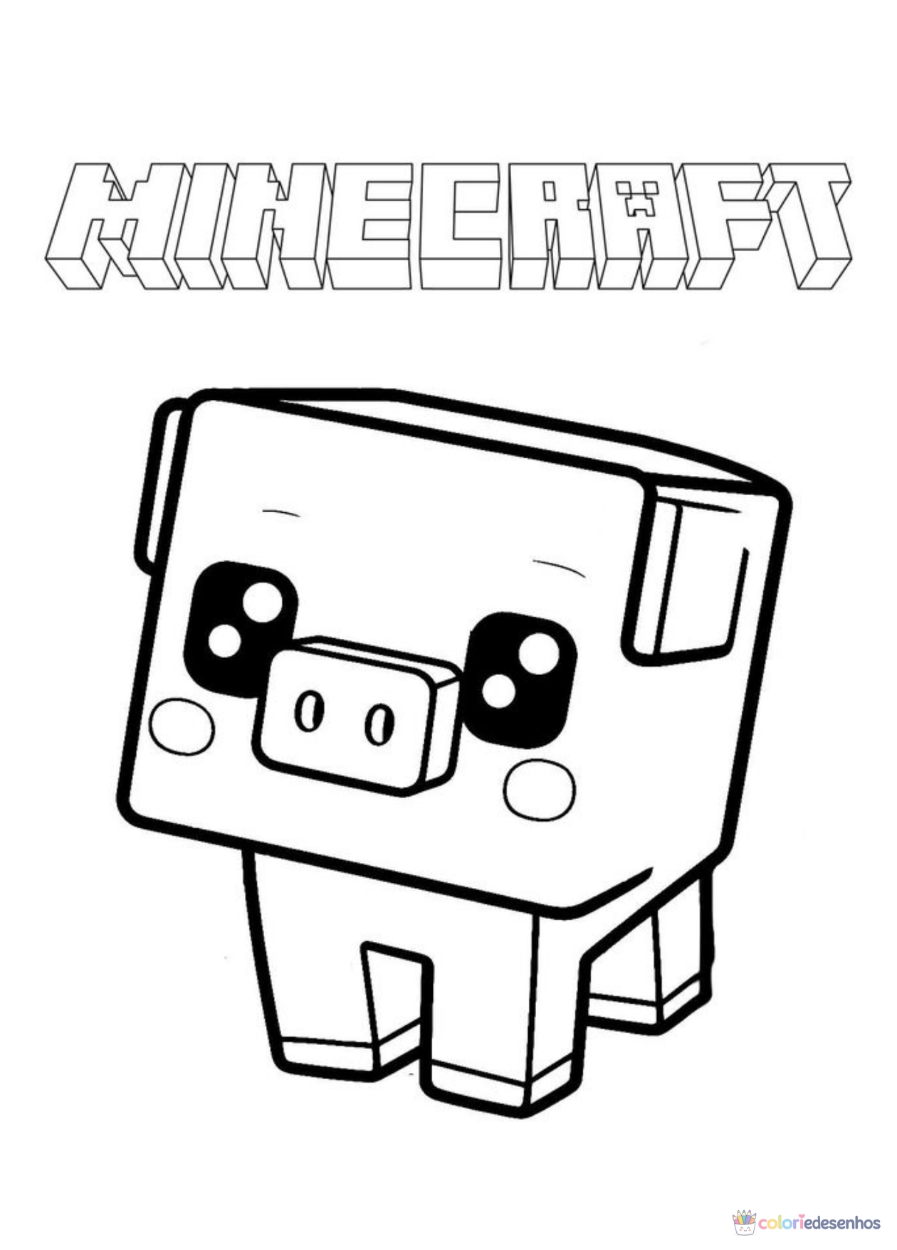 Minecraft para imprimir e colorir para colorir