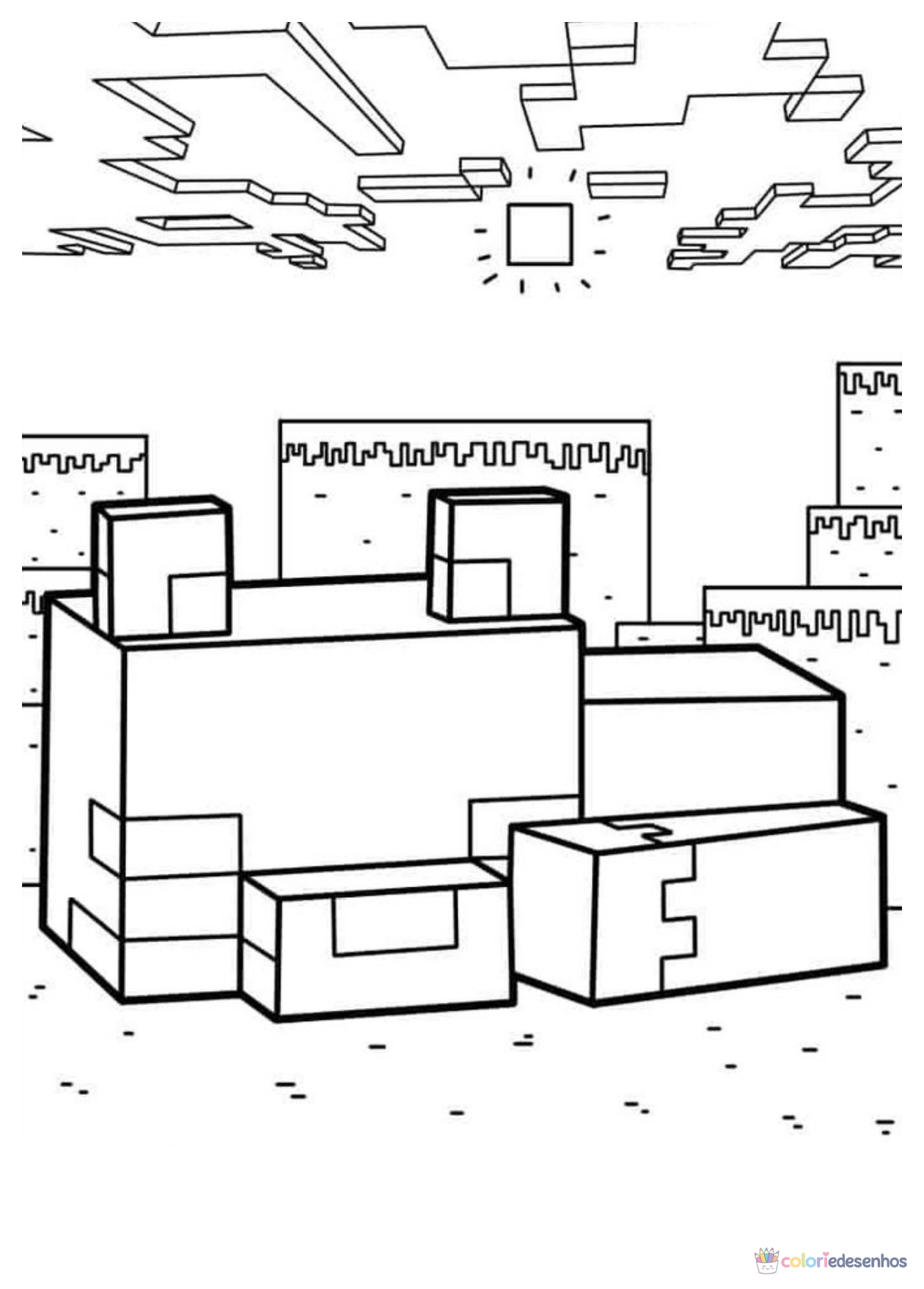 Minecraft para imprimir e colorir para colorir