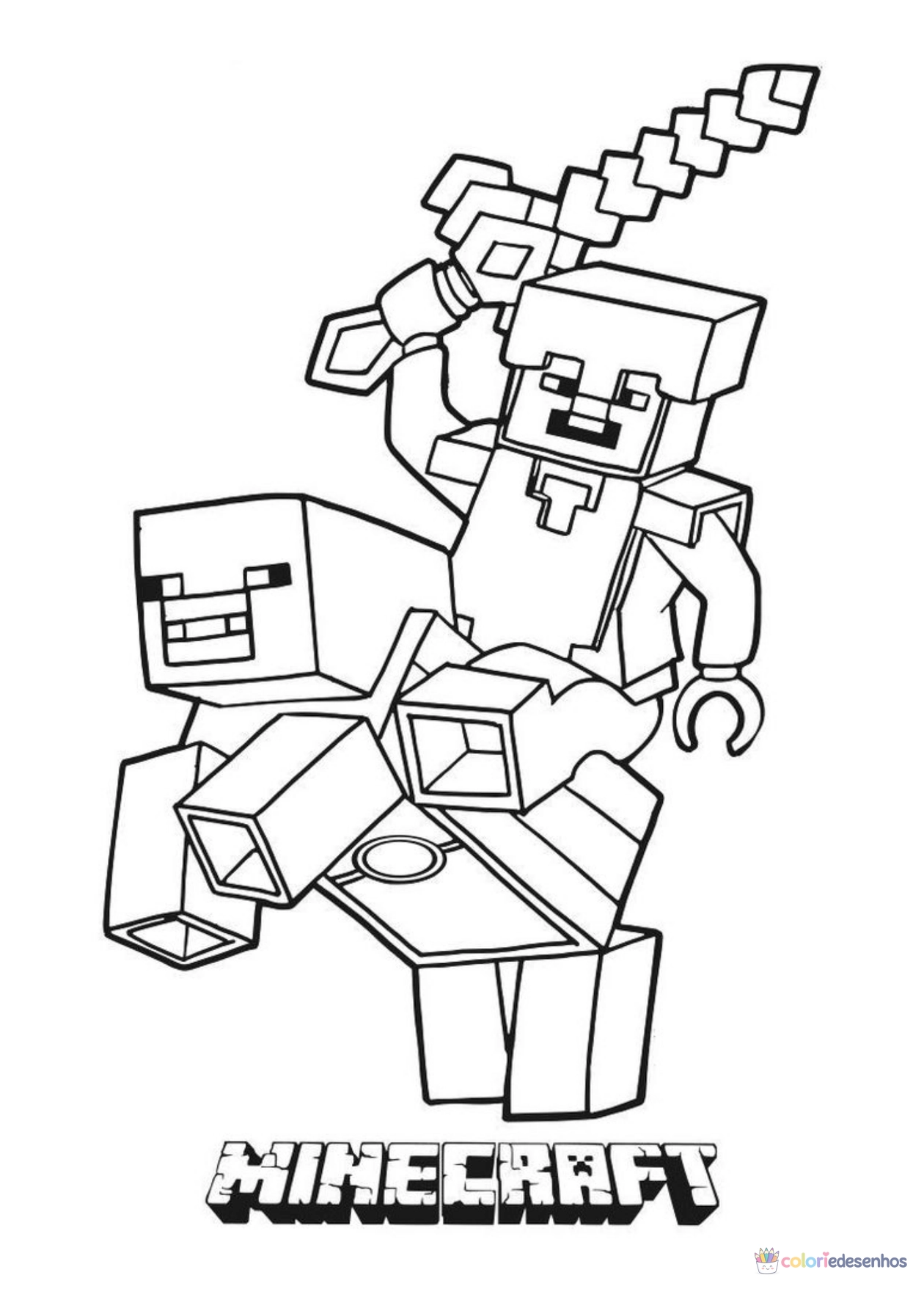 Minecraft para imprimir e colorir para colorir