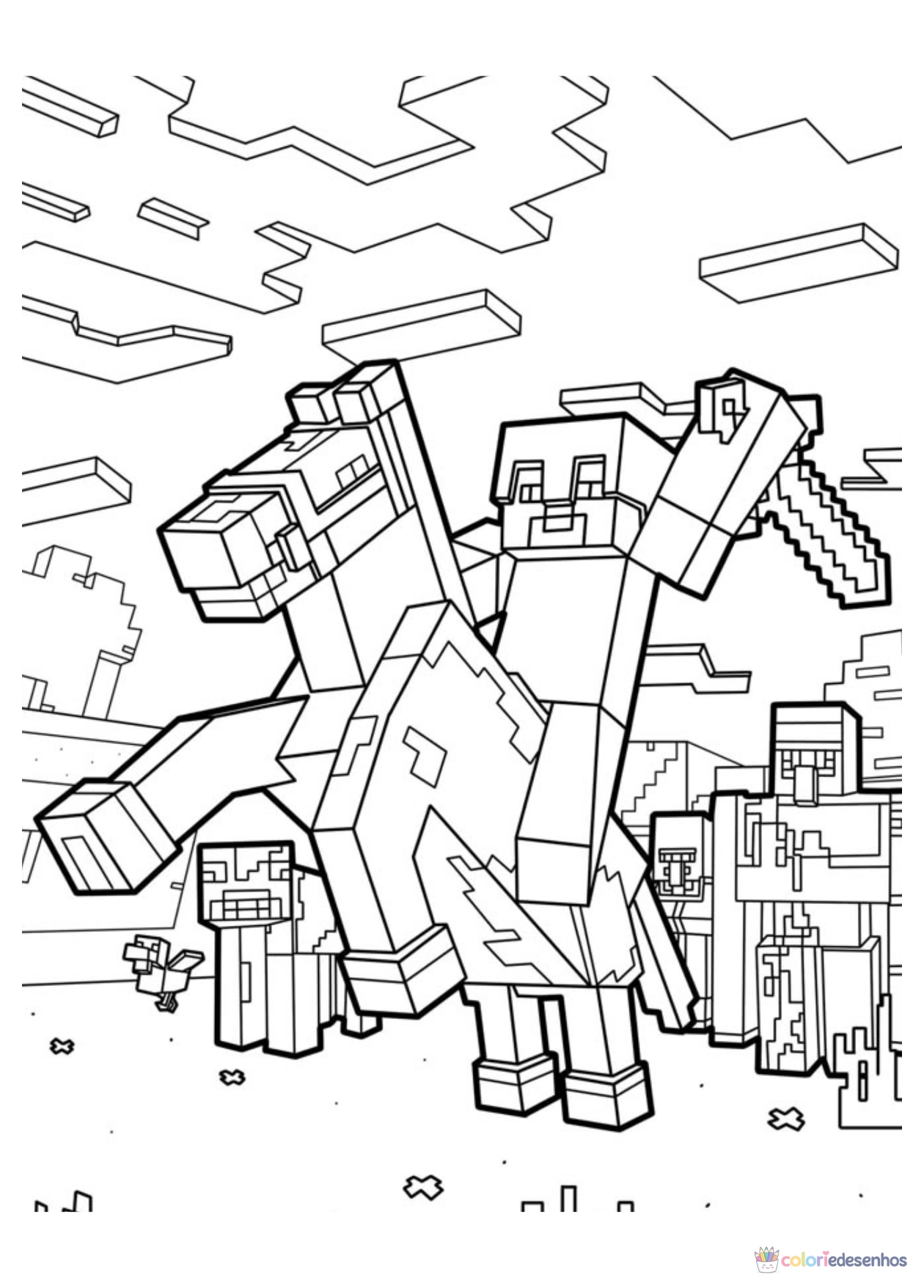 Minecraft para imprimir e colorir para colorir