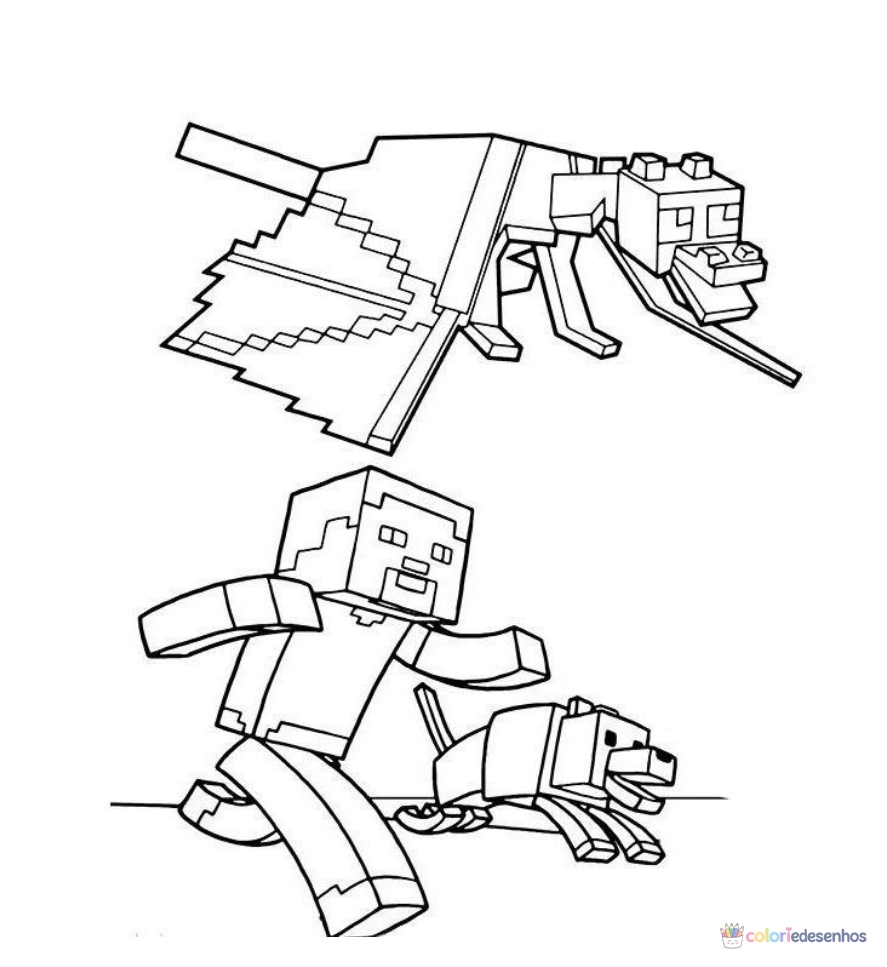 Minecraft para imprimir e colorir para colorir