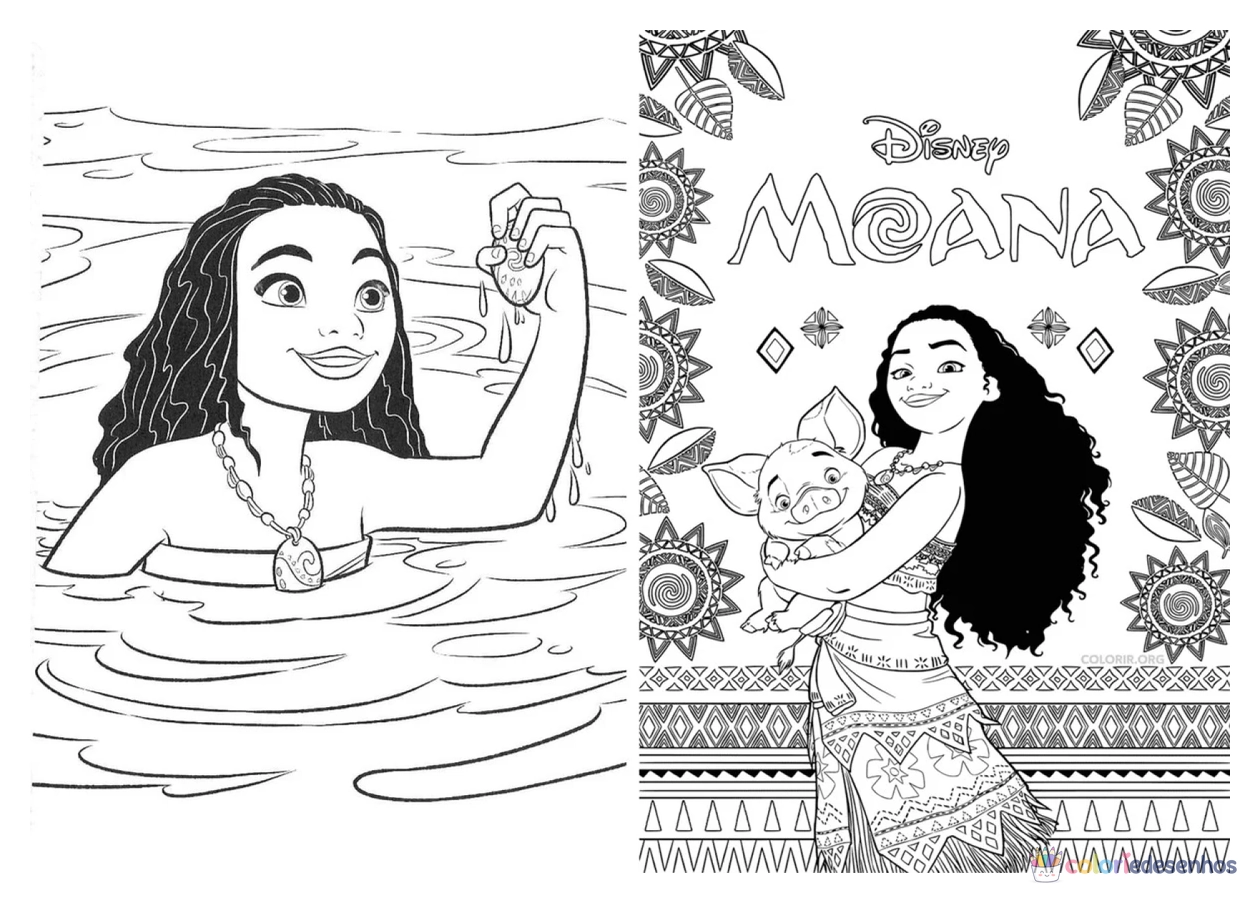 Moana para colorir