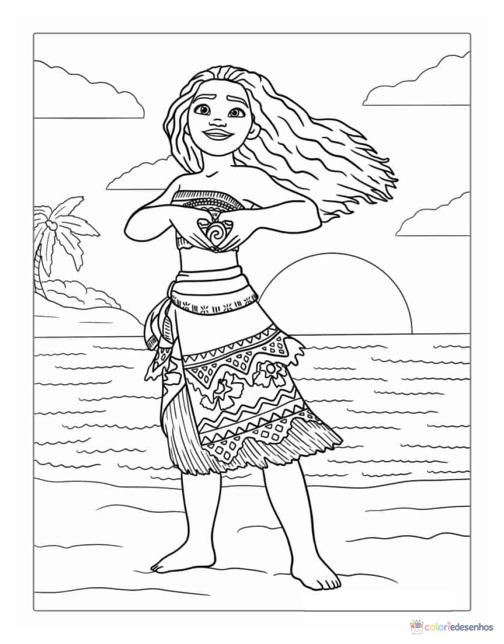 Moana para colorir