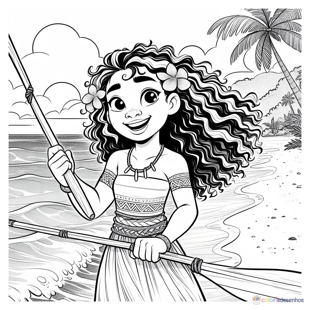 Moana para colorir