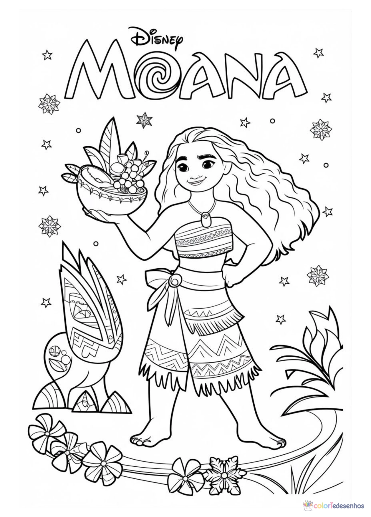 Moana para imprimir e colorir para colorir