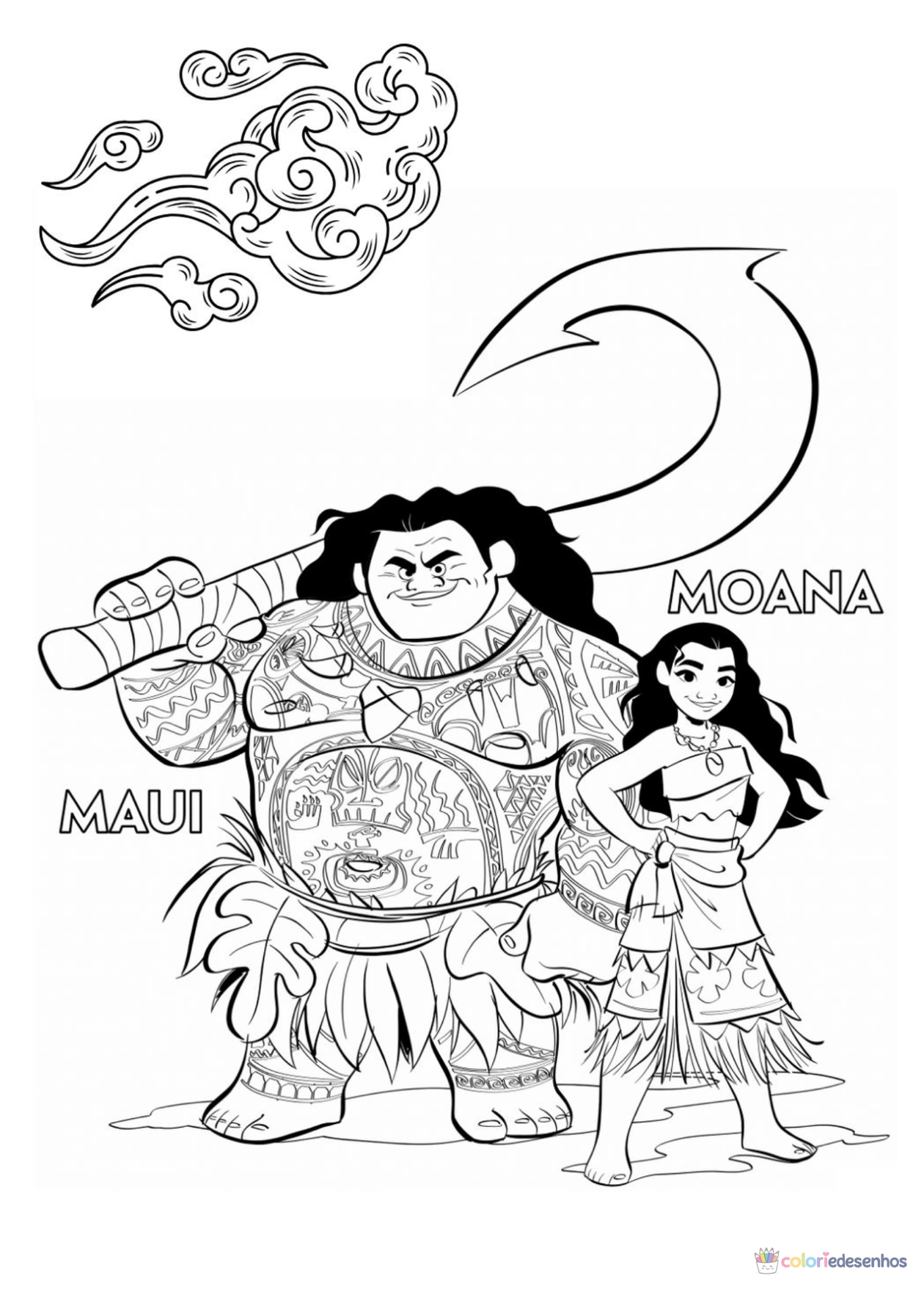 Moana para imprimir e colorir para colorir