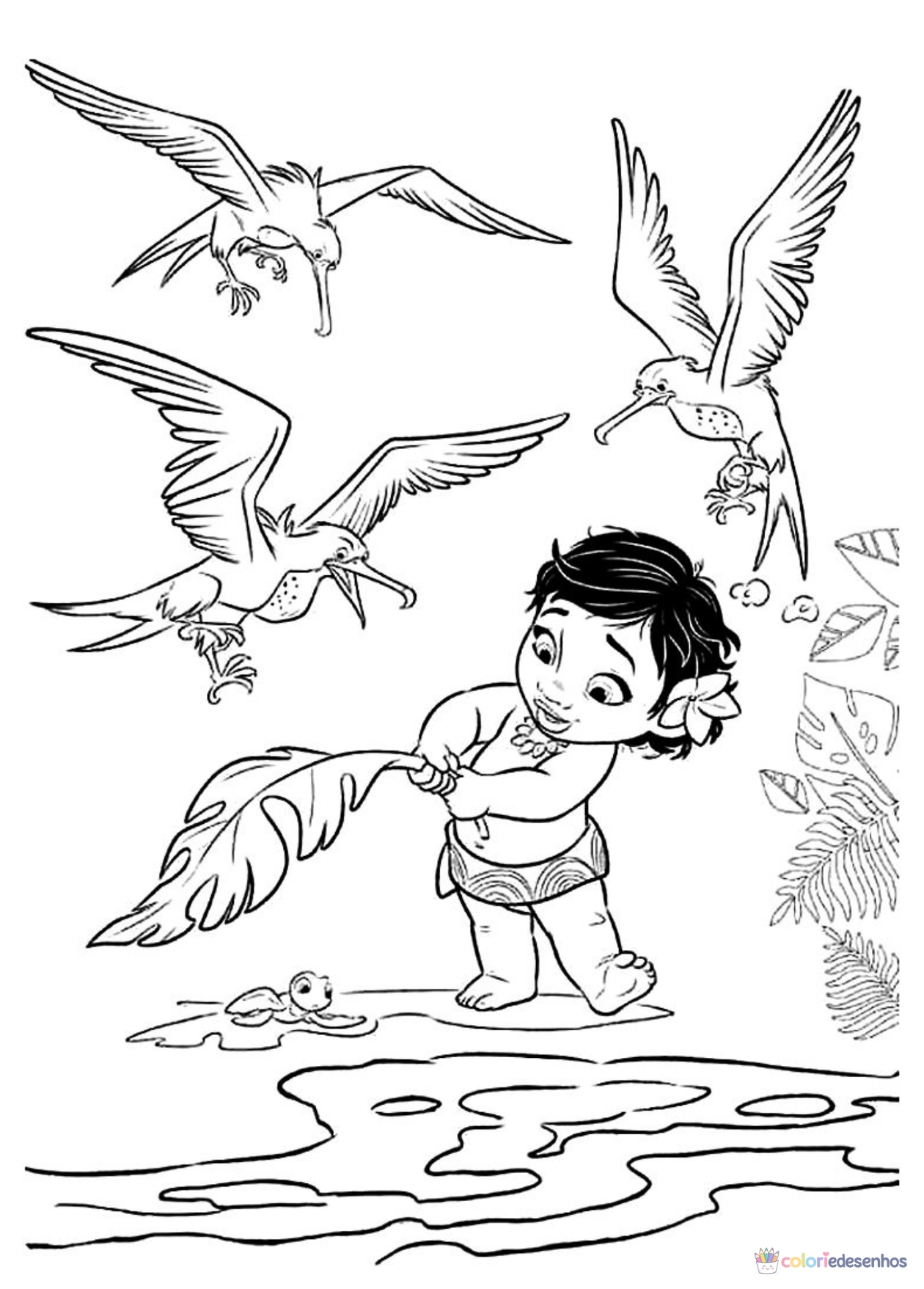 Moana para imprimir e colorir para colorir