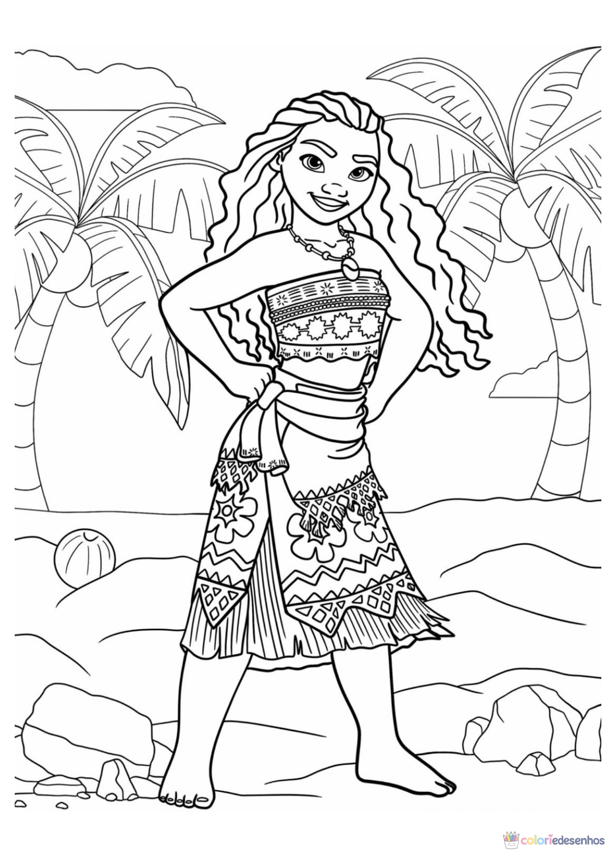Moana para imprimir e colorir para colorir