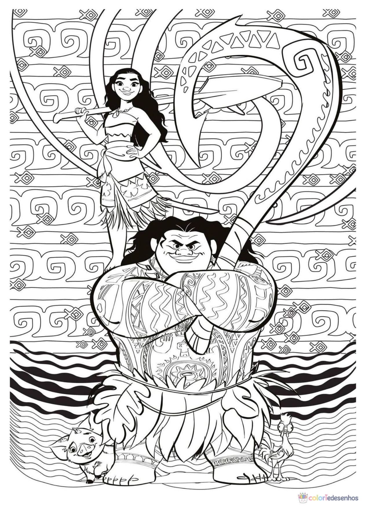 Moana para imprimir e colorir para colorir