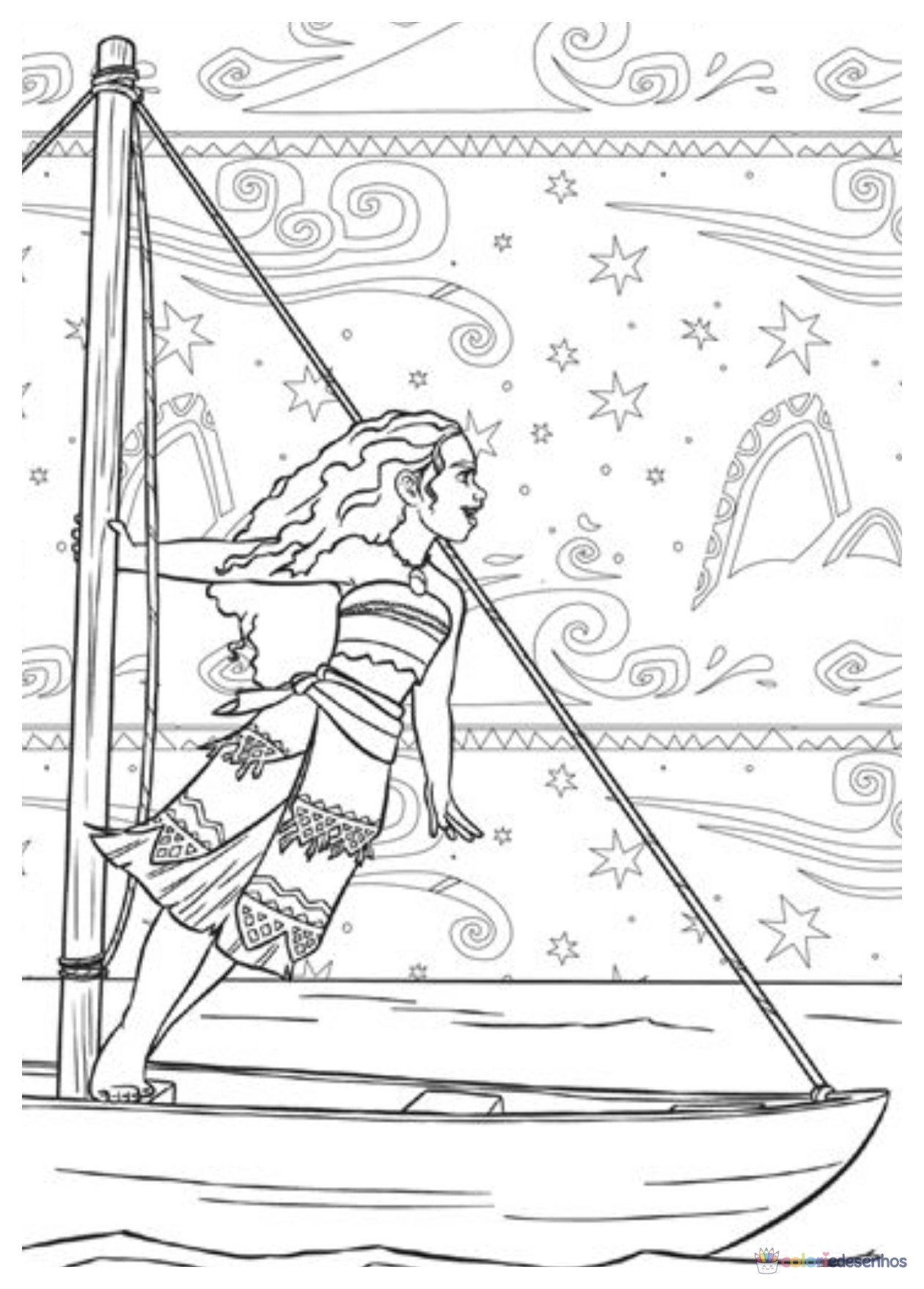 Moana para imprimir e colorir para colorir
