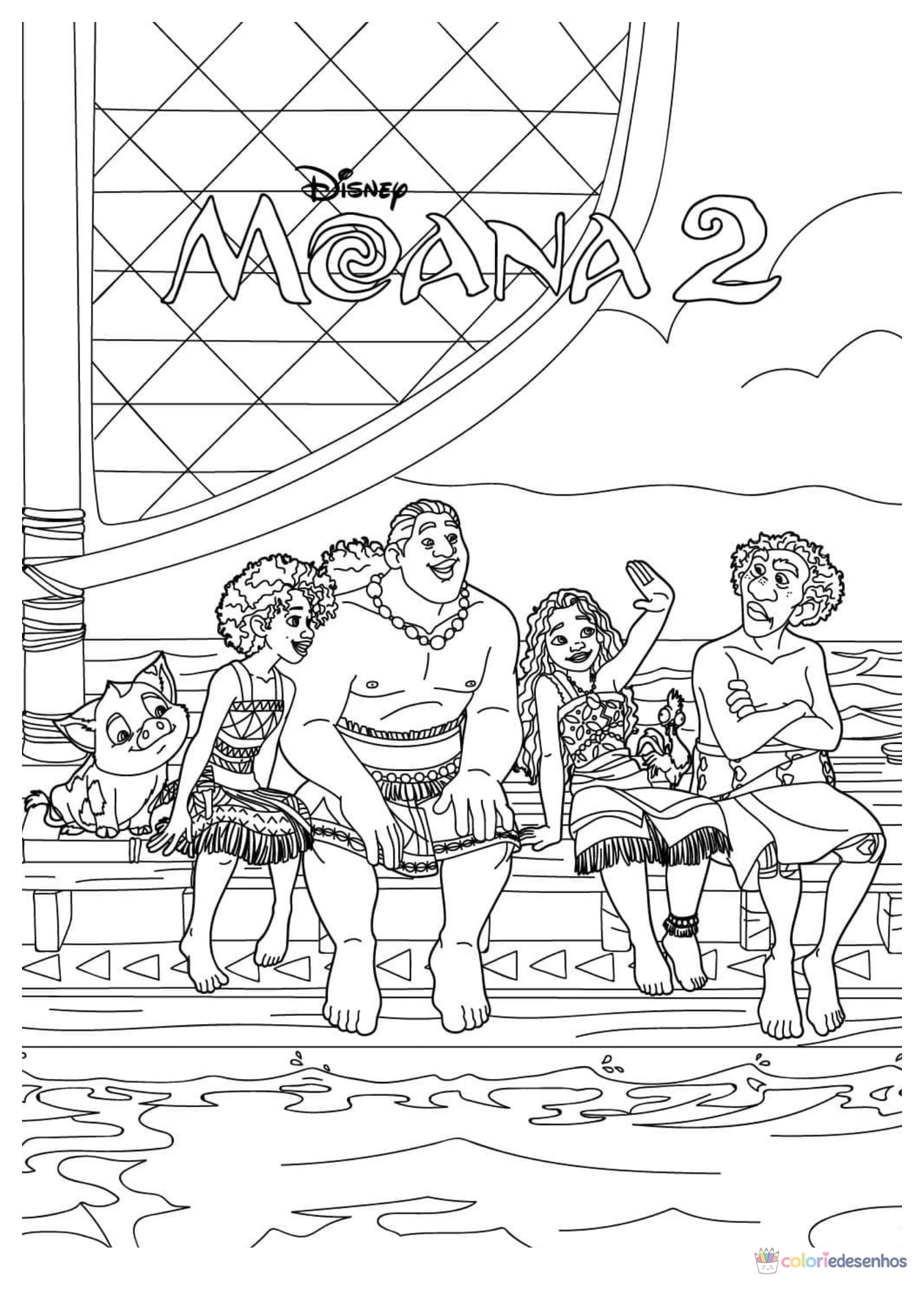 Moana para imprimir e colorir para colorir