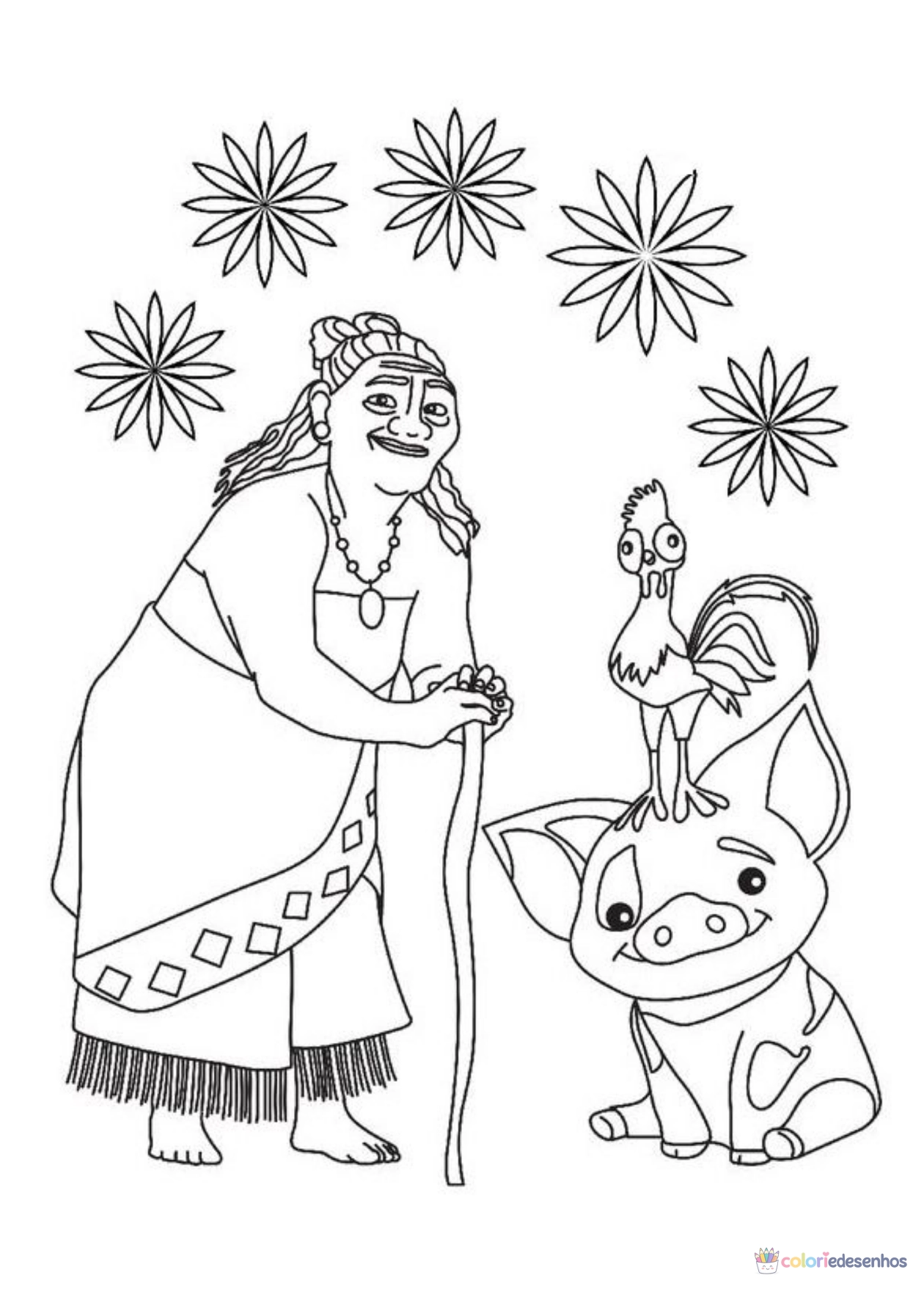 Moana para imprimir e colorir para colorir