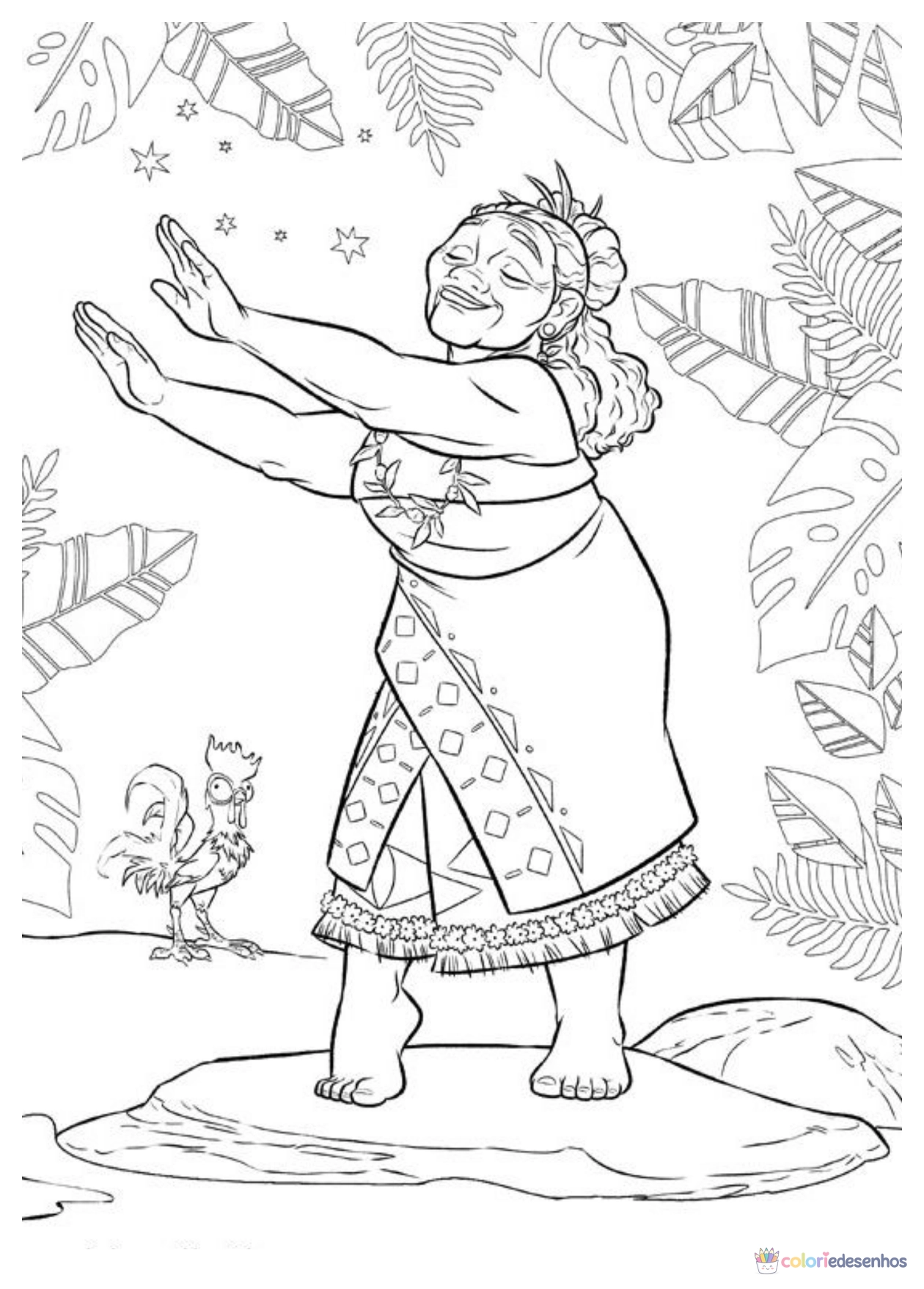 Moana para imprimir e colorir para colorir