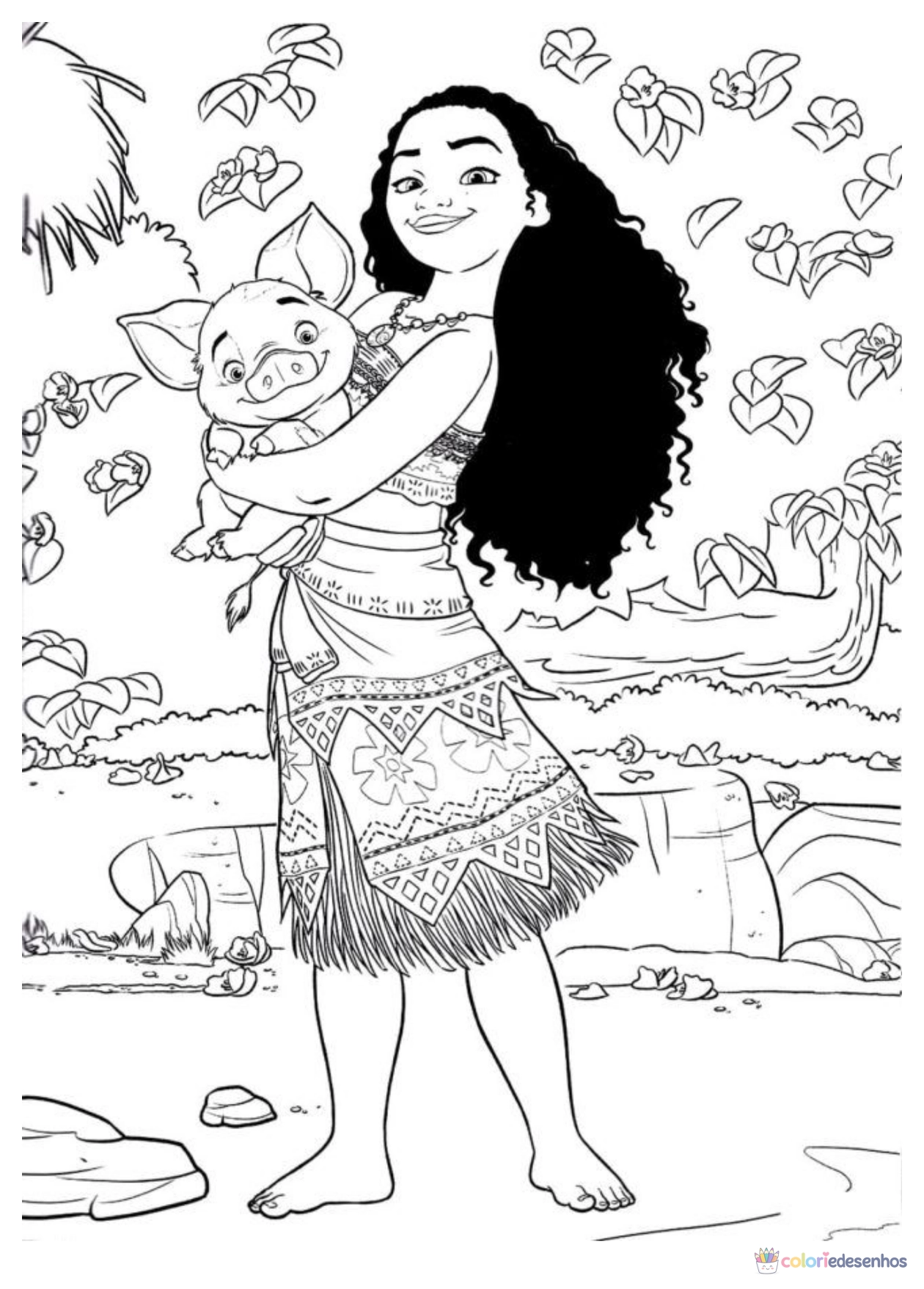 Moana para imprimir e colorir para colorir