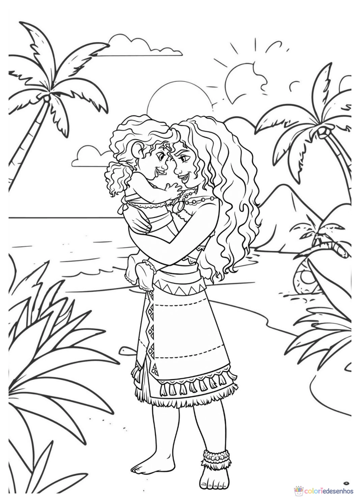 Moana para imprimir e colorir para colorir