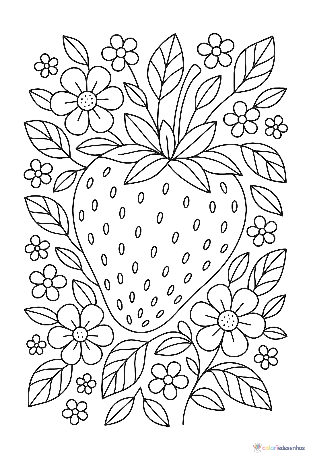 Morango para colorir