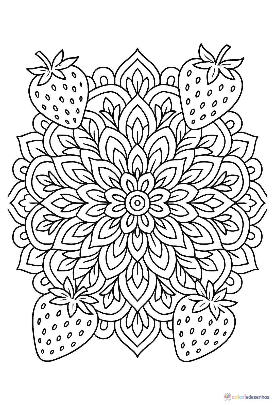Morango para colorir
