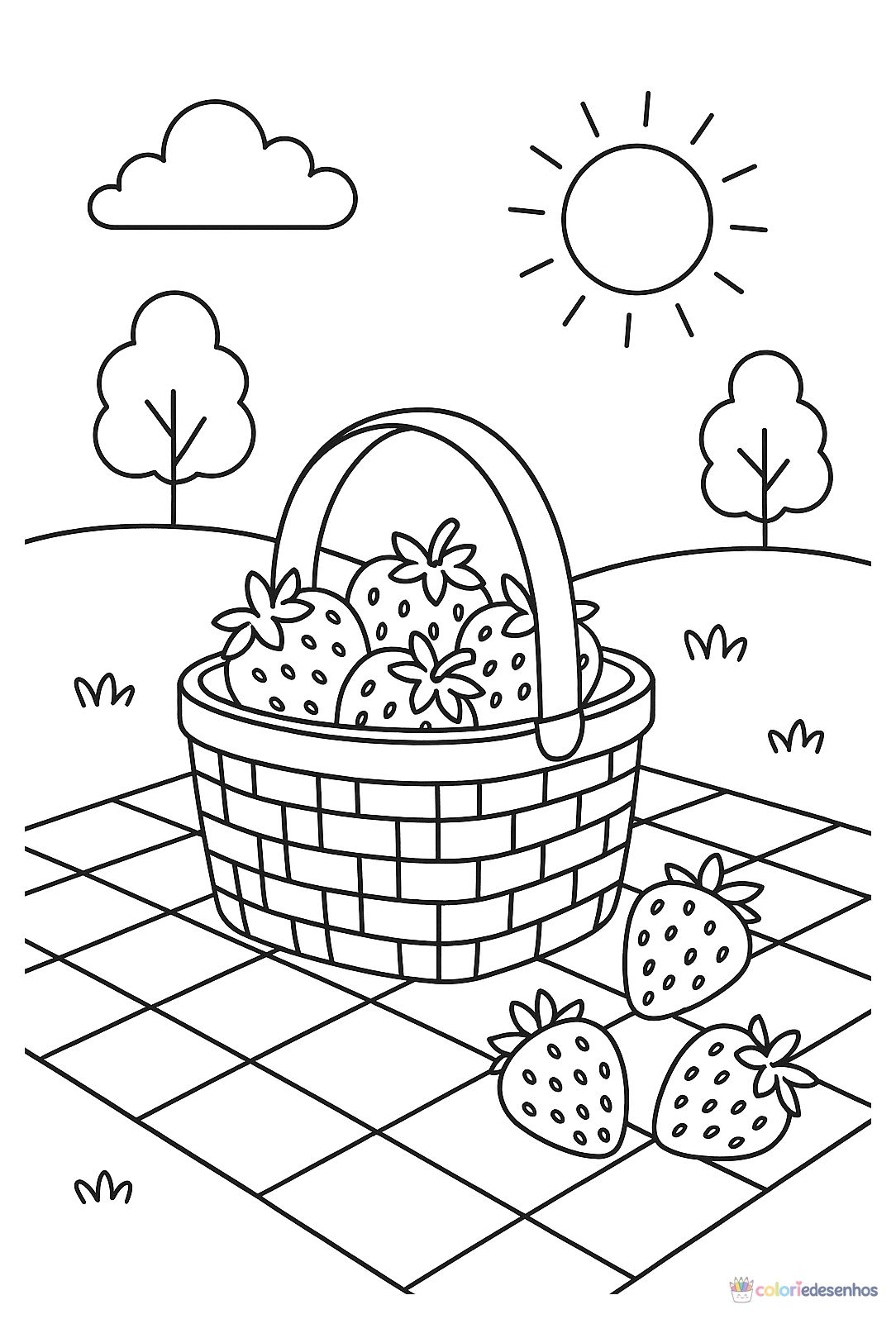 Morango para colorir