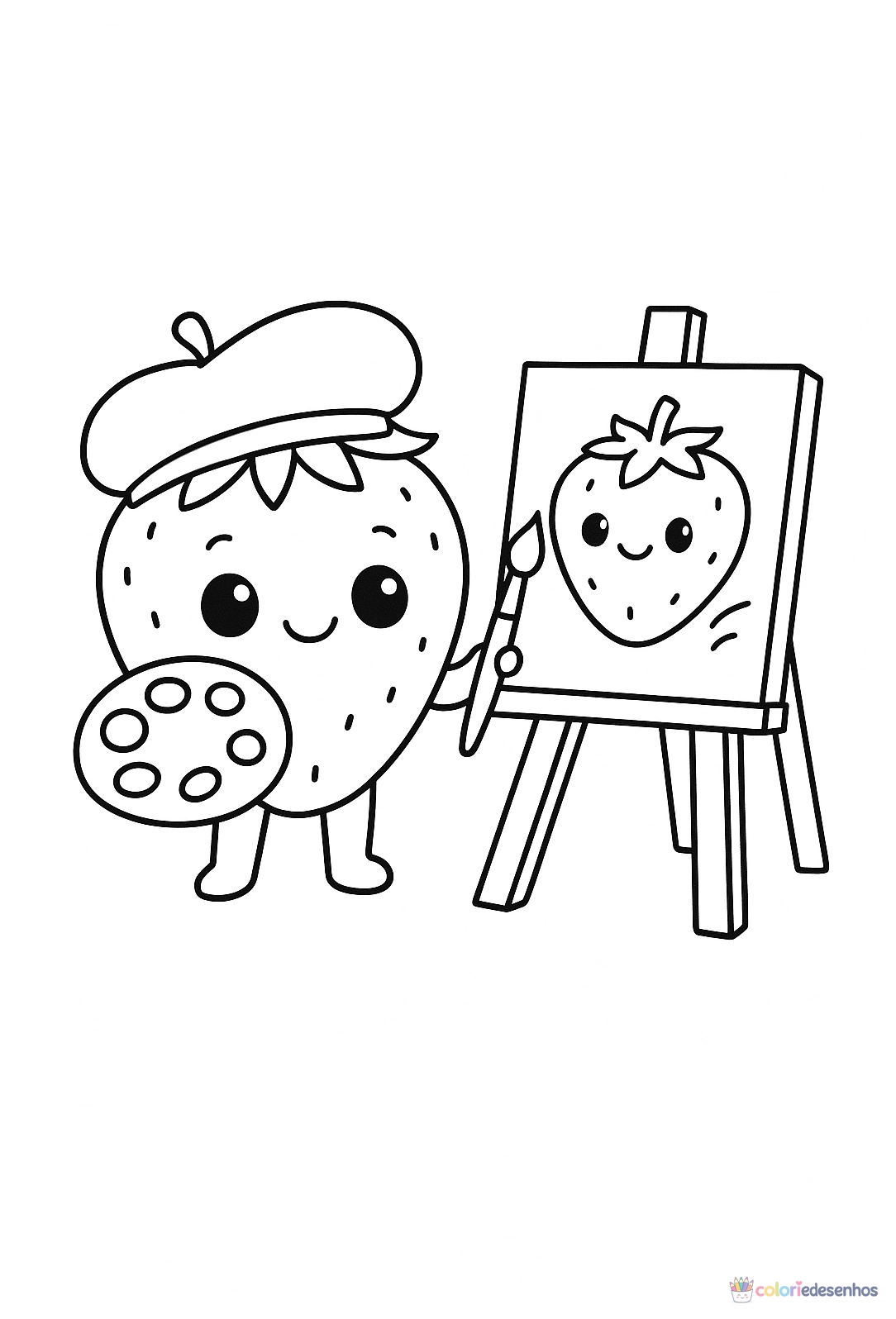 Morango para colorir