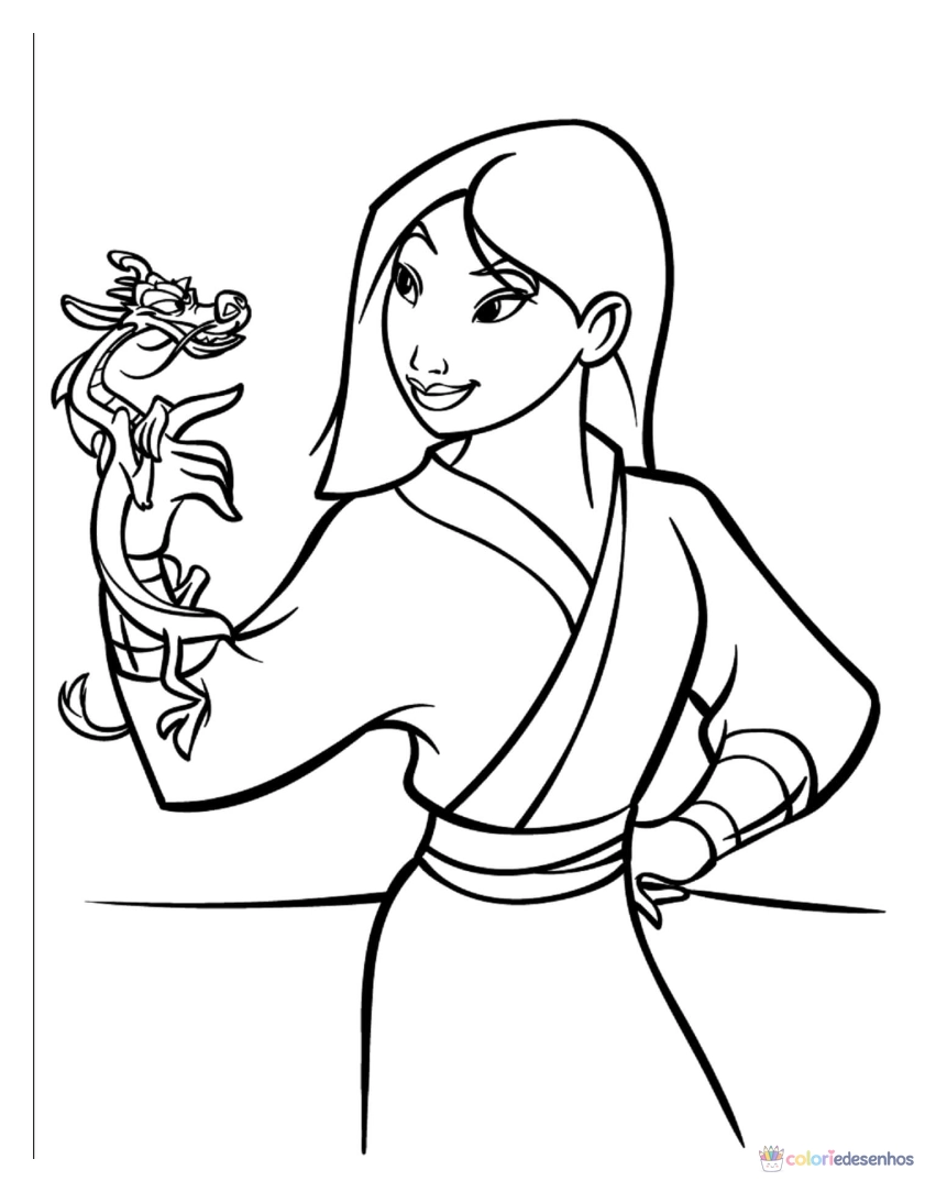 Mulan para colorir