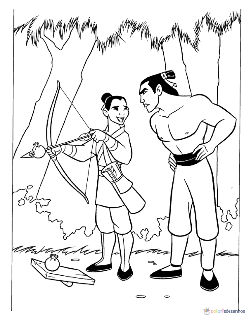 Mulan para colorir