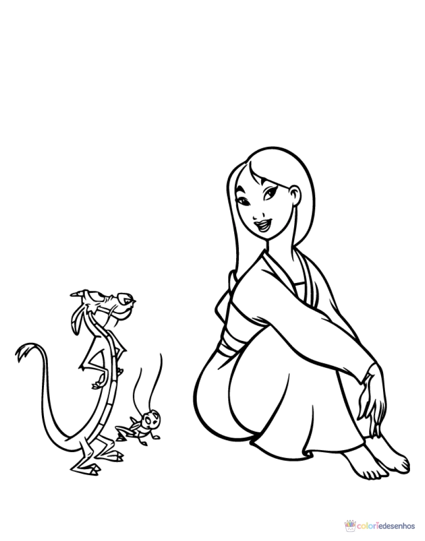 Mulan para colorir
