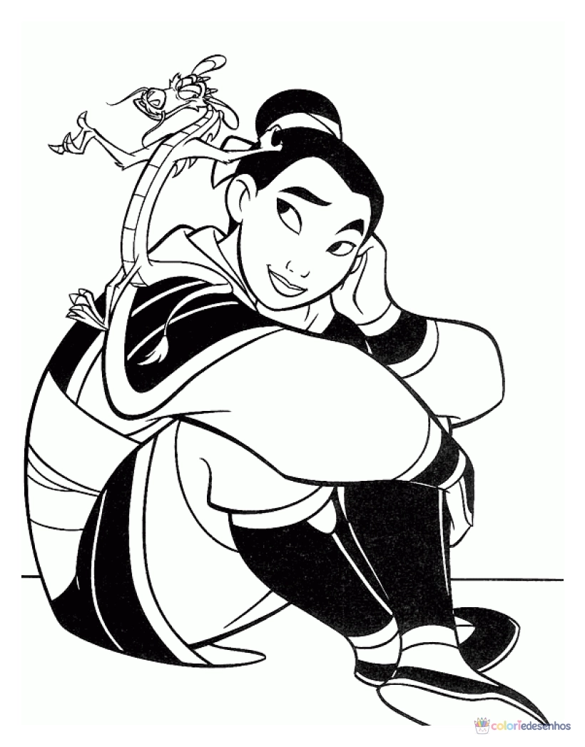 Mulan para colorir