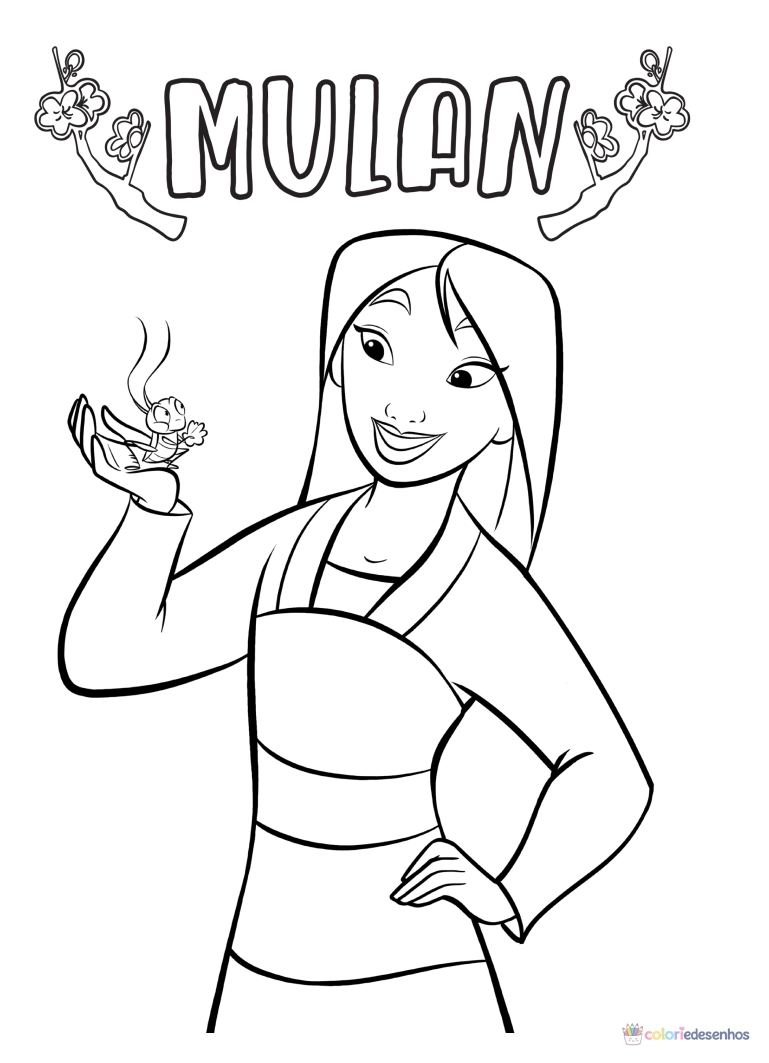 Mulan para colorir