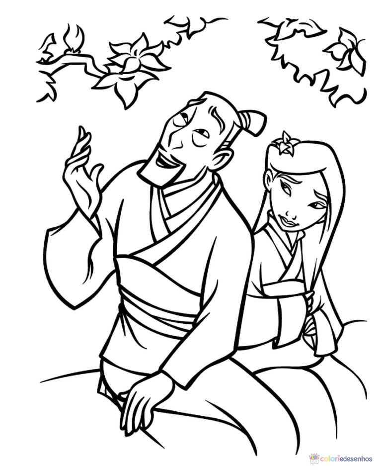 Mulan para colorir