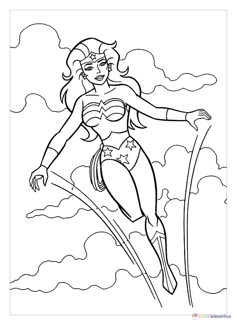 Desenhos de Mulher Maravilha para colorir