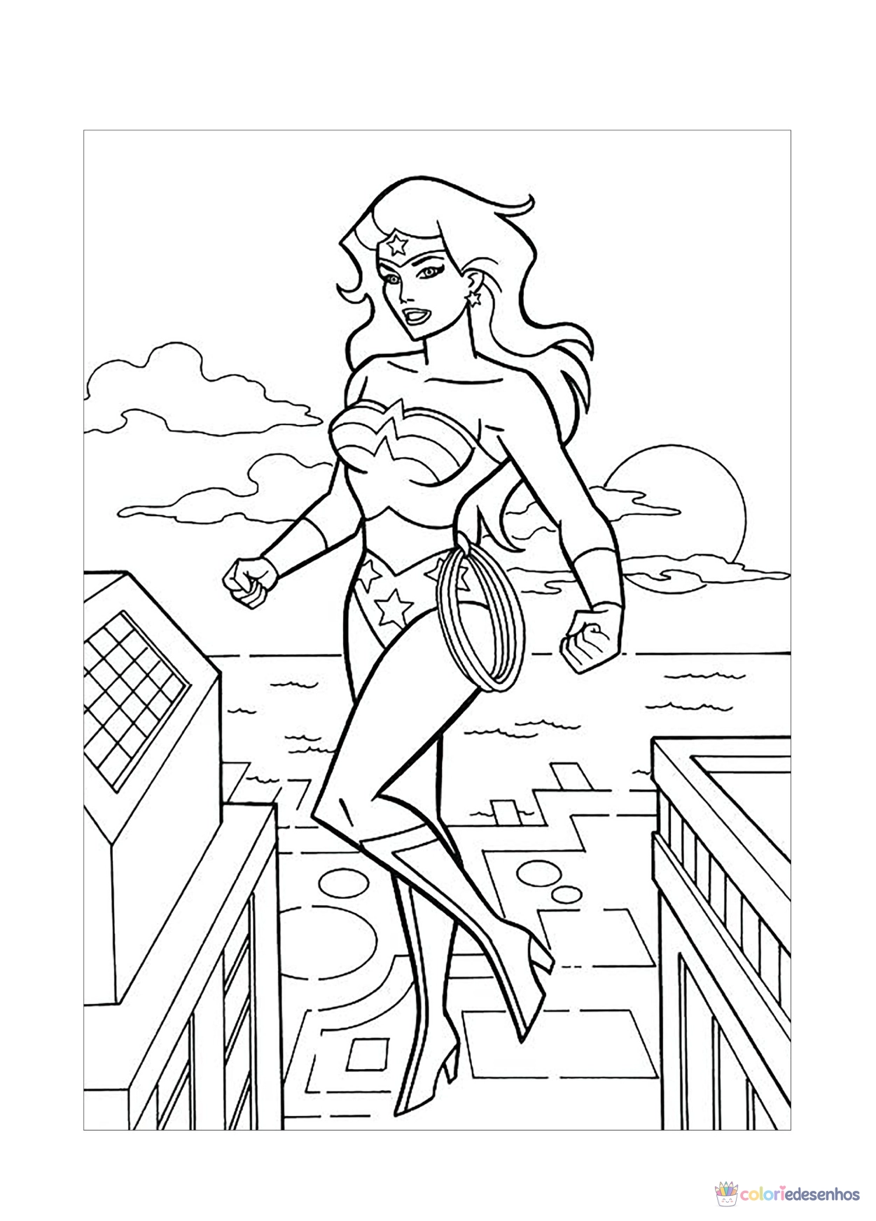 Mulher-Maravilha para colorir