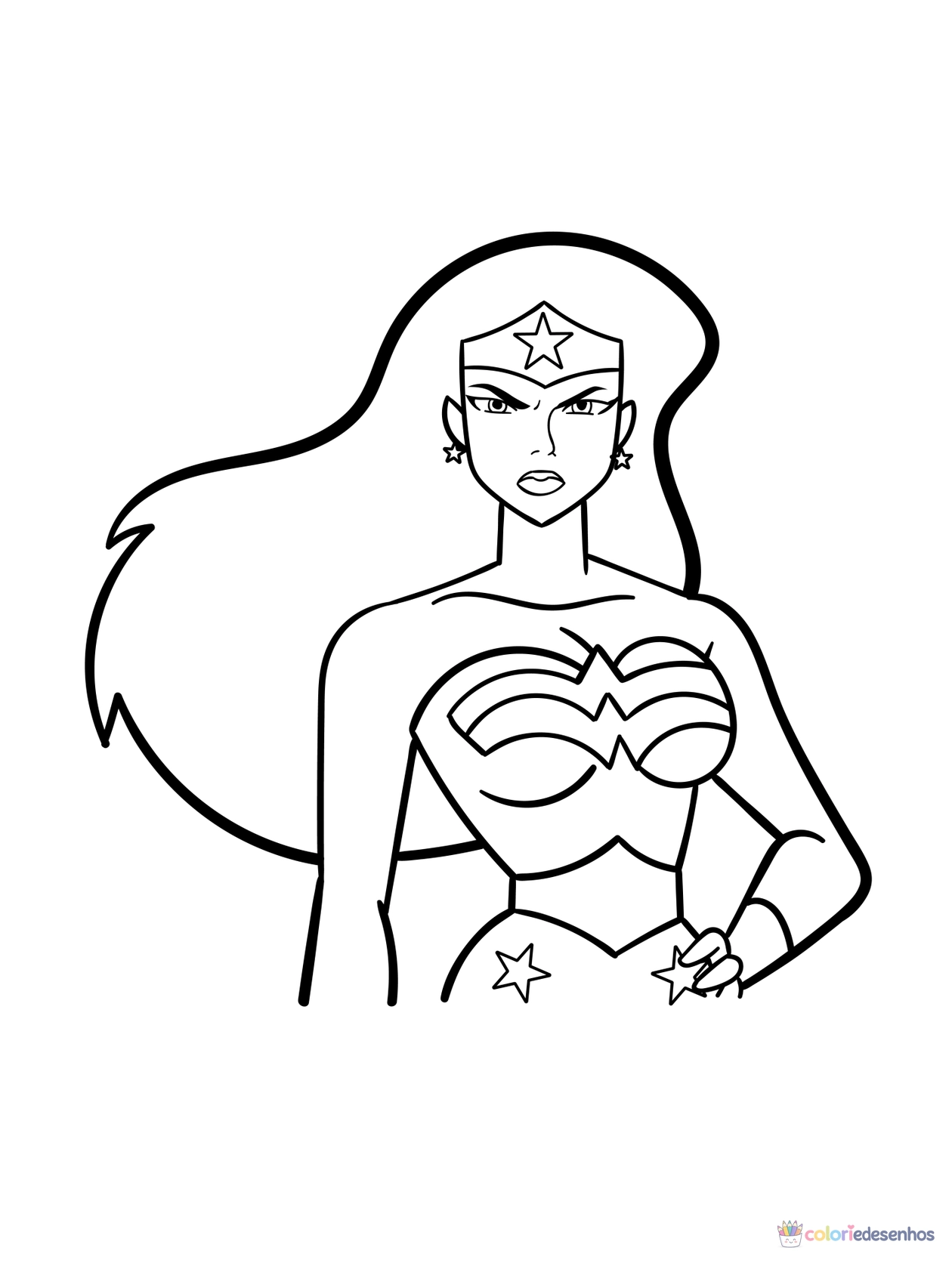 Mulher-Maravilha para colorir