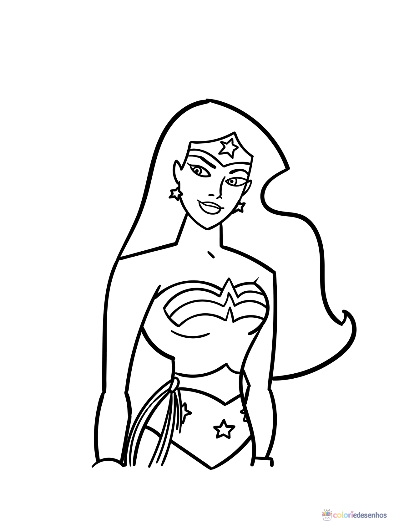 Mulher-Maravilha para colorir