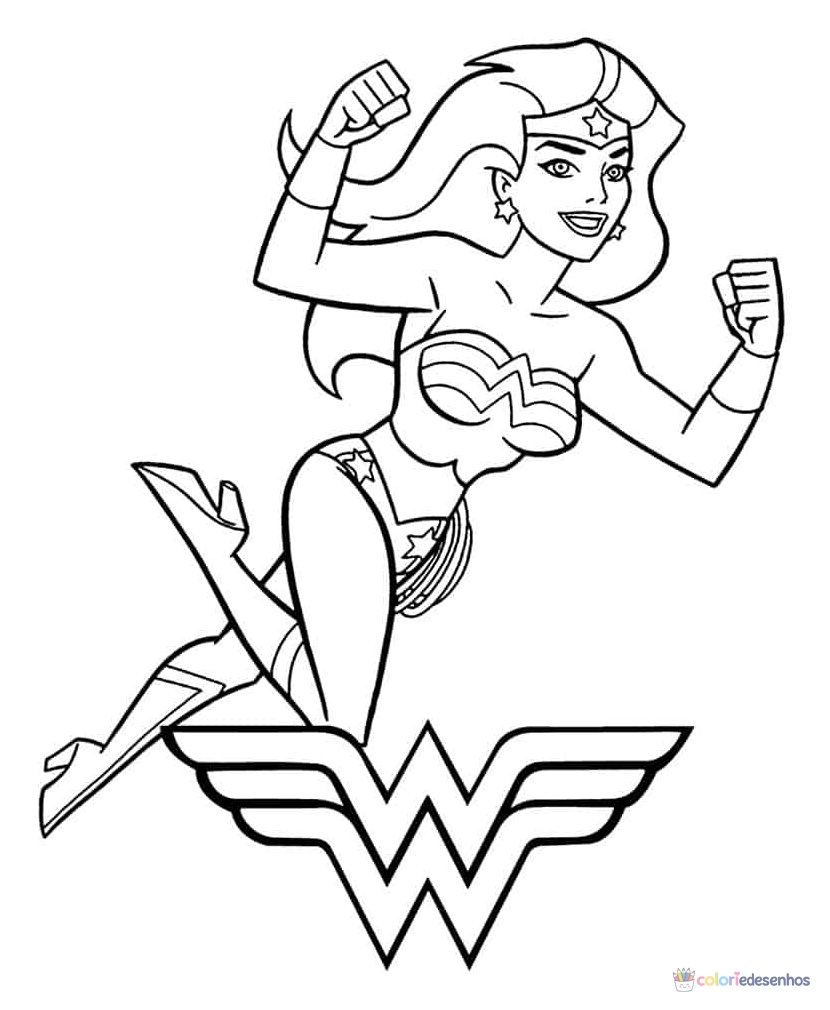 Mulher-maravilha para colorir