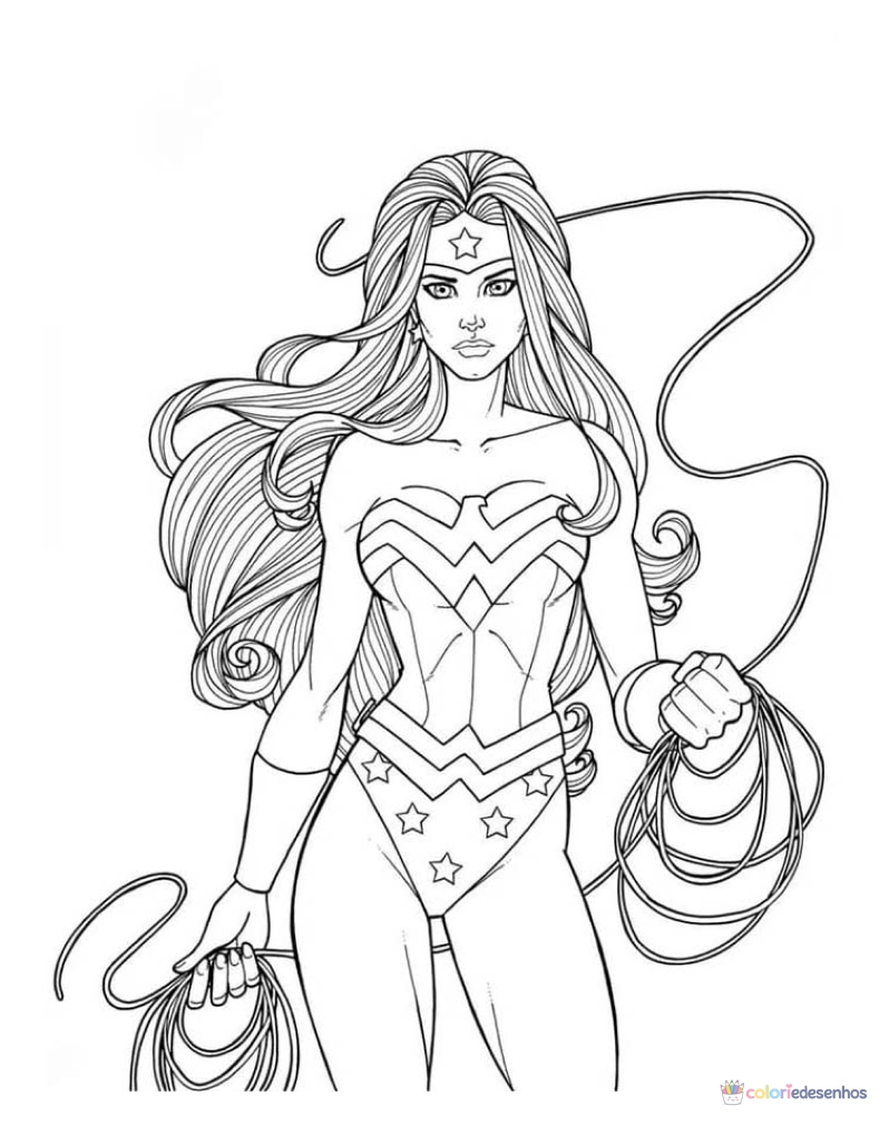 Mulher-maravilha para colorir