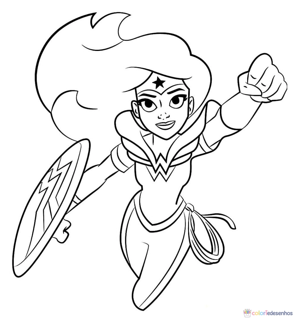 Mulher-maravilha para colorir