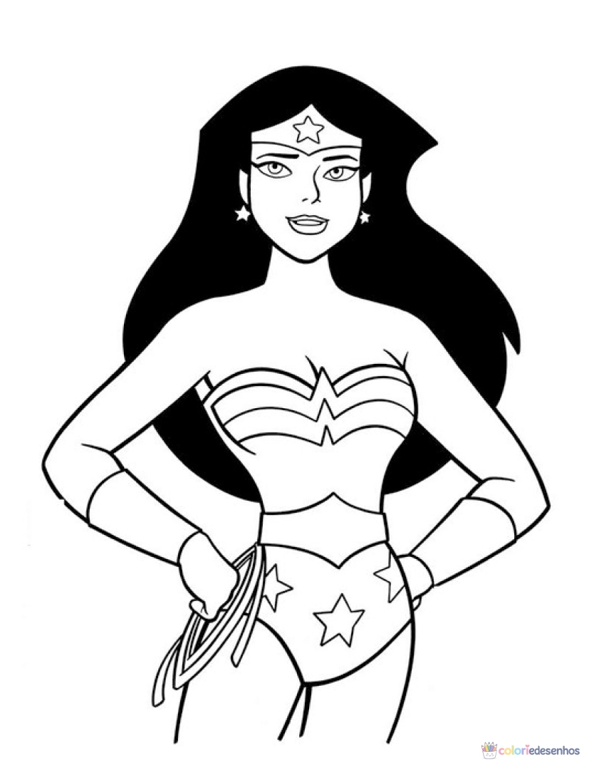 Mulher-maravilha para colorir