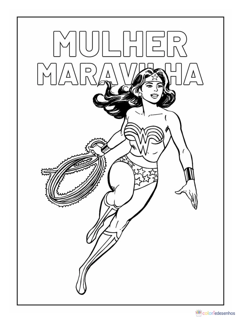 Mulher-maravilha para colorir