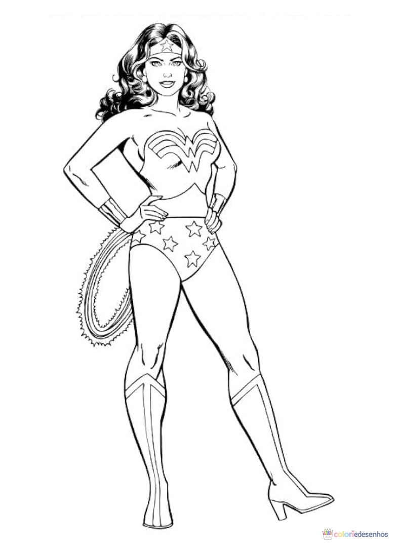 Mulher-maravilha para colorir