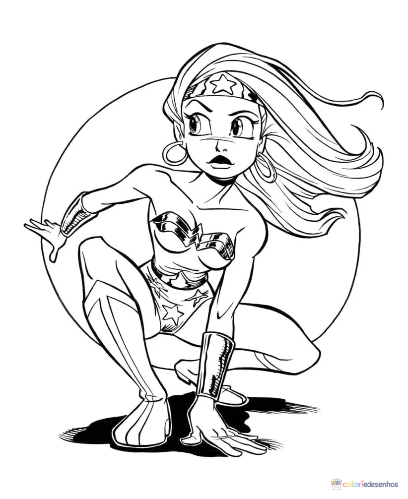 Mulher-maravilha para colorir