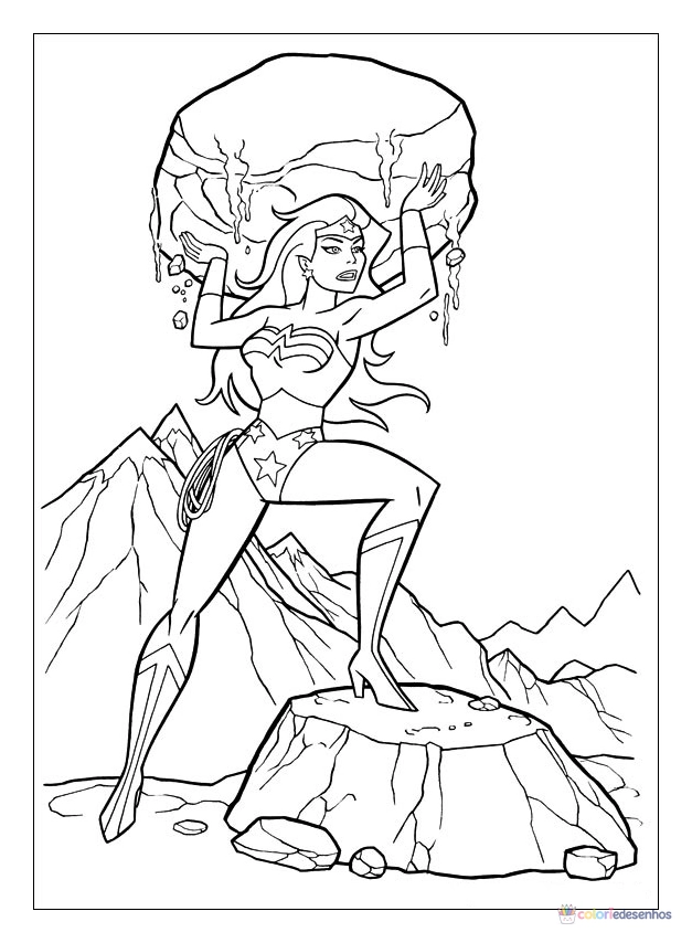 Mulher-maravilha para colorir